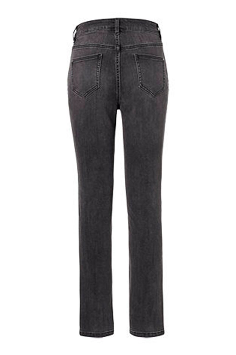Tchibo Women Slim Fit Washed Stretchable Jeans, Charcoal - Image 3